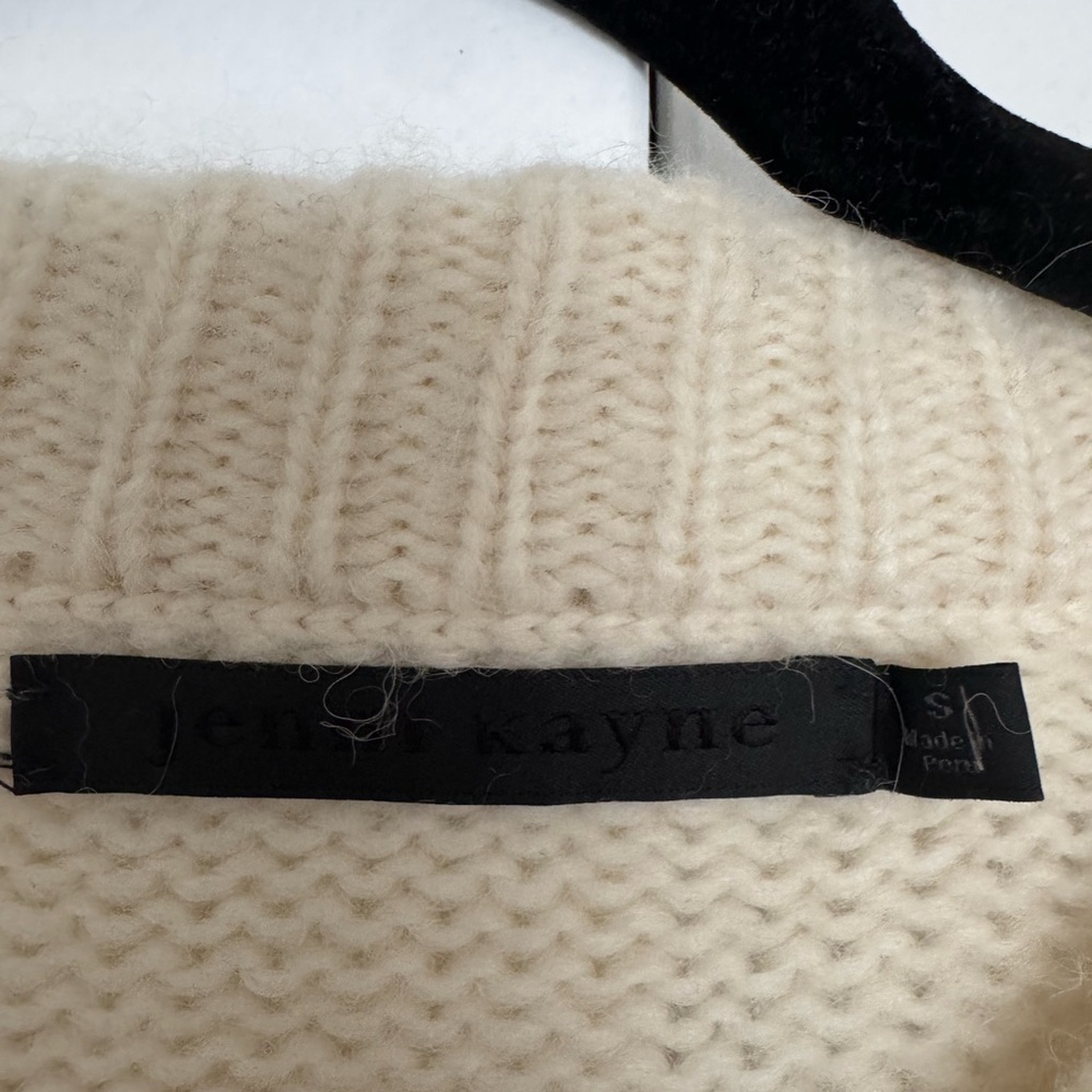 Jenni Kayne Cozy Alpaca Crewneck Sweater - Cream, Size Small - Picture 4 of 5